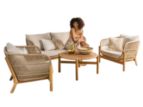 Garden FLAIR Loungemöbel Set DANNY 4-teilig in naturfarben