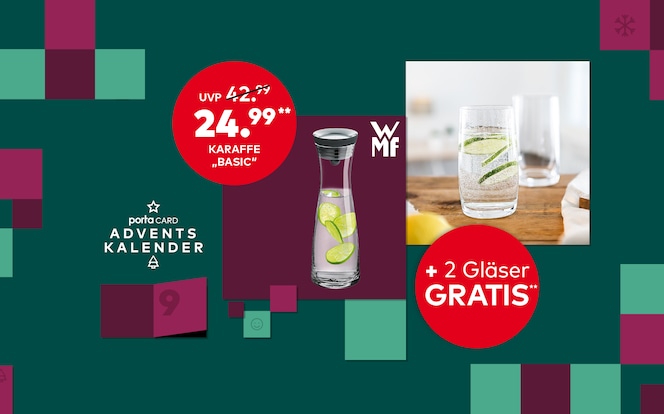 9. Türchen - WMF Karaffe kaufen +2 Gläser gratis