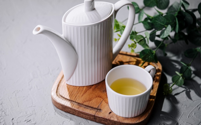 japanese-green-tea-in-white-cup-and-teapot