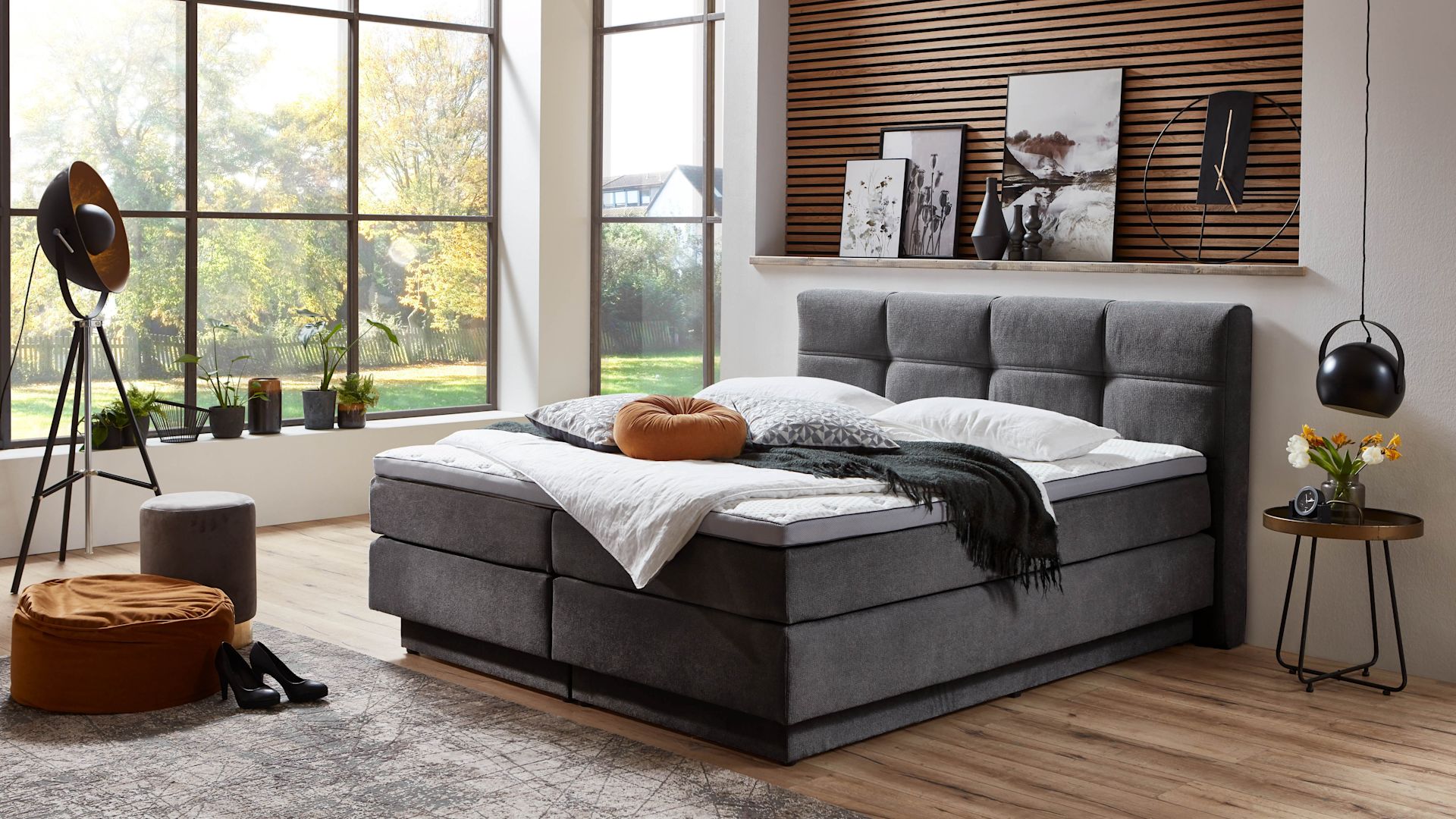 CASAVANTI Boxspringbett PORTAGE grau