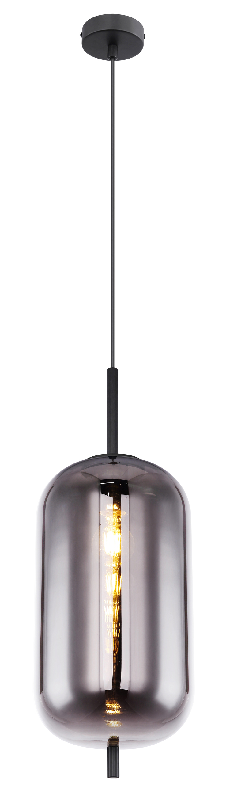GLOBO Retrofit Pendelleuchte BLACKY 1-flg schwarz /rauchfarbig