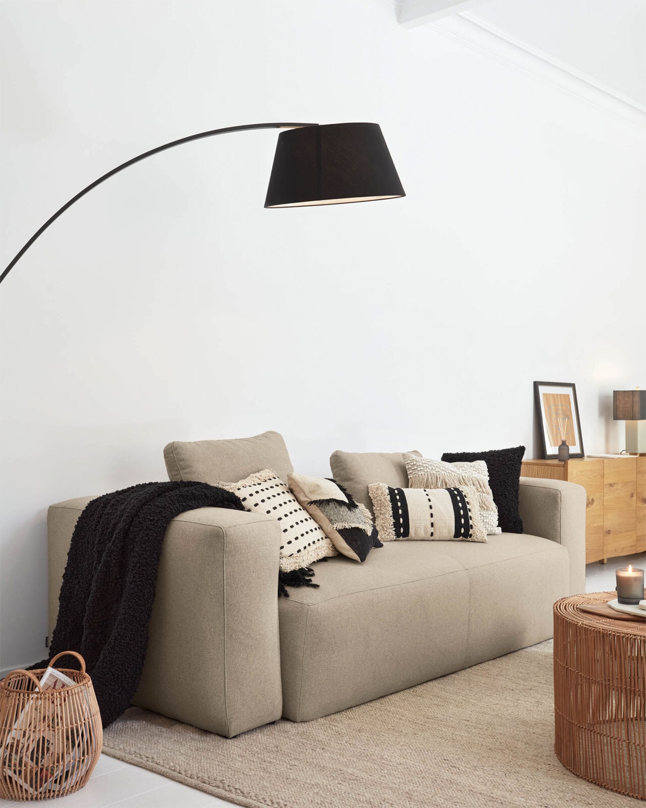 Kave Home Sofa BLOK 3-Sitzer beige