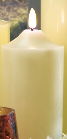 casaNOVA LED Kerze 7/14 cm Echtwachs cremefarbig