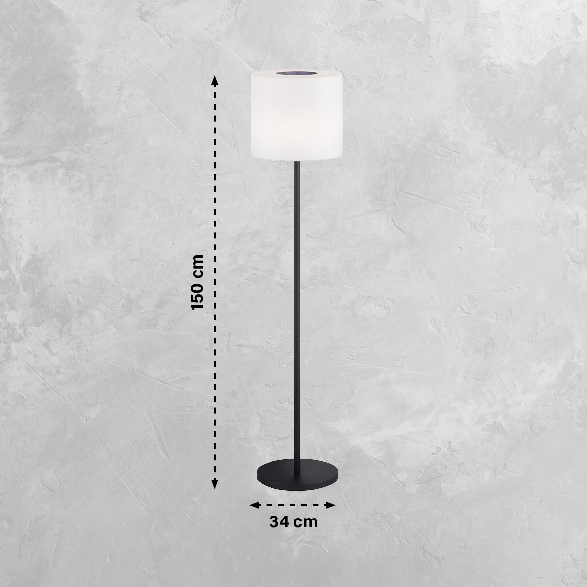 SCHÖNER WOHNEN-Kollektion Akku LED Stehlampe MINA 150 cm sandschwarz