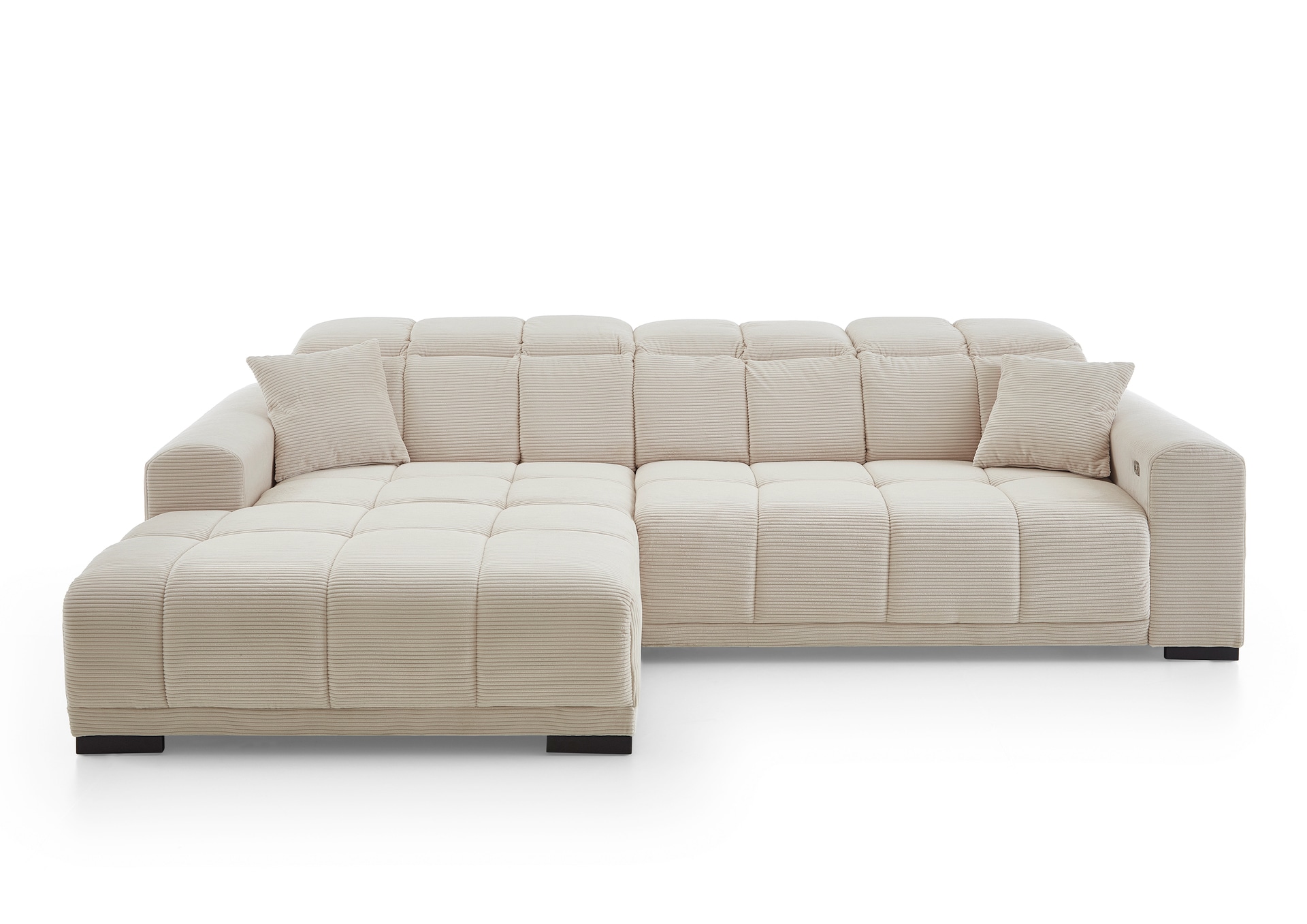 Ecksofa MACON 195 x 301 cm Cord beige