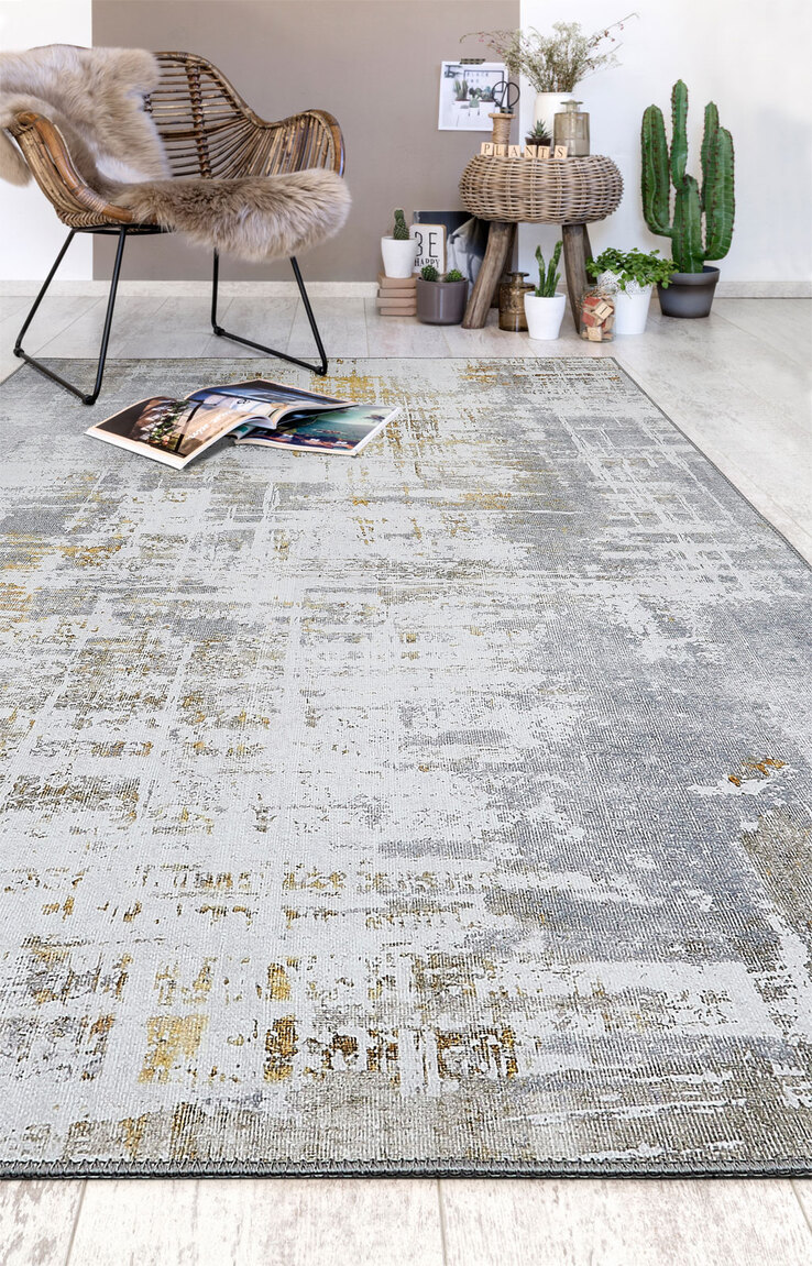 Teppich ALMONTE 120 x 170 cm creme/senfgelb
