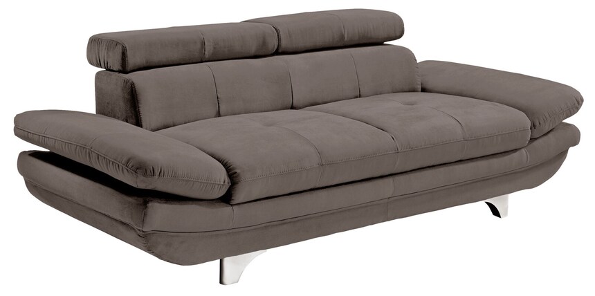 Sofa 2-Sitzer COTTA 104 x 218 cm Lederlook elephantgrau