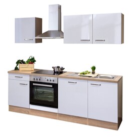 Küchenblock LUKE 220 x 60 cm weiß/braun