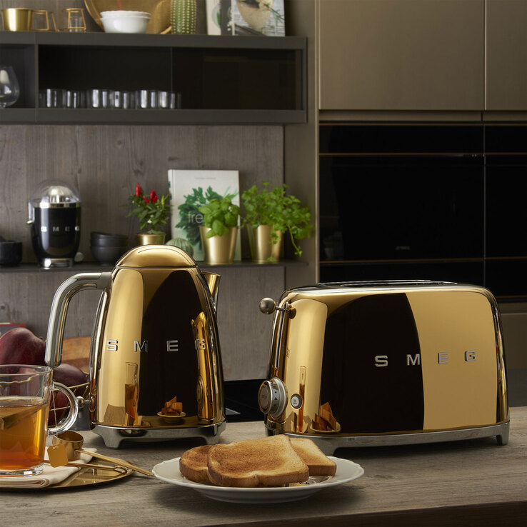 SMEG Toaster 2-Schlitz KOMPAKT Goldfarbig