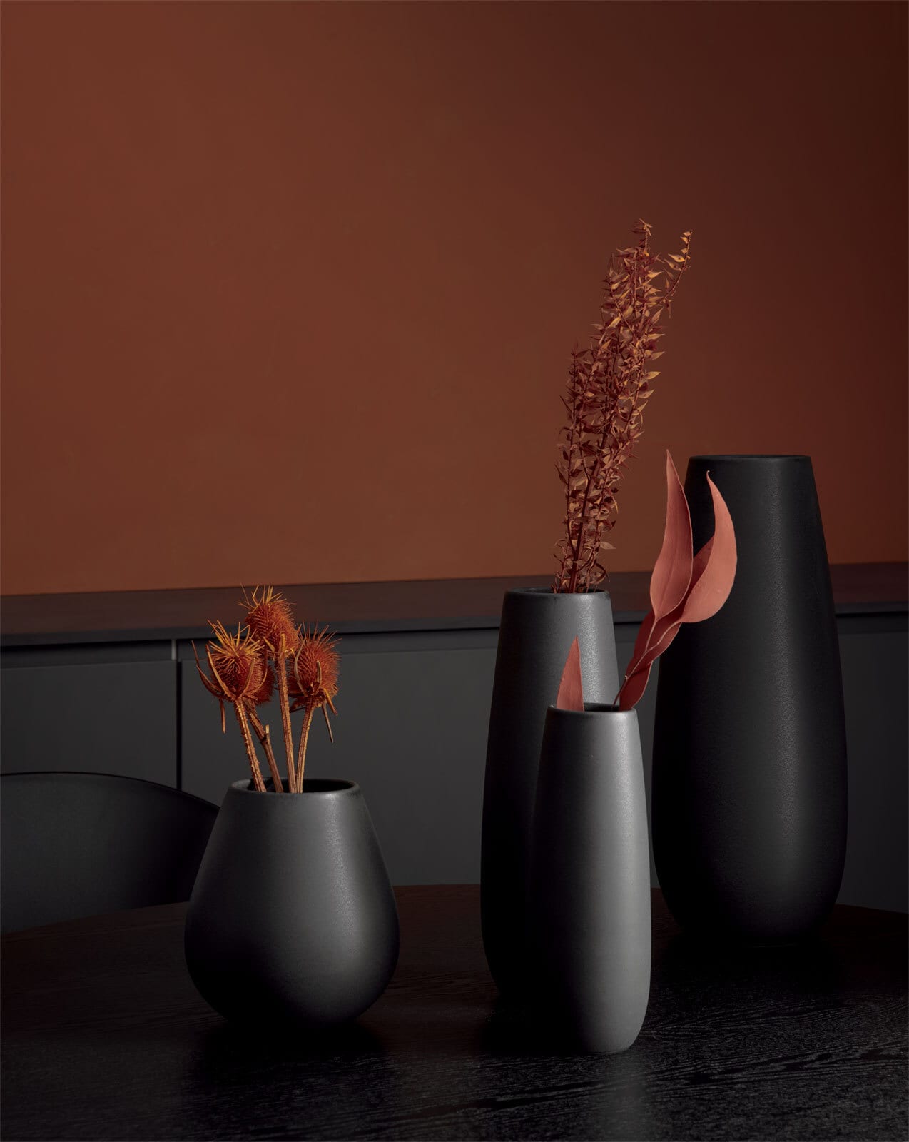 ASA Vase EASE XL 32 cm black-iron Durchm. 28 cm