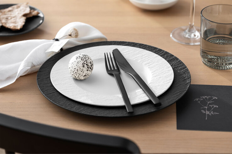 Villeroy & Boch Teller MANUFACTURE ROCK 25 cm Porzellan schwarzgrau