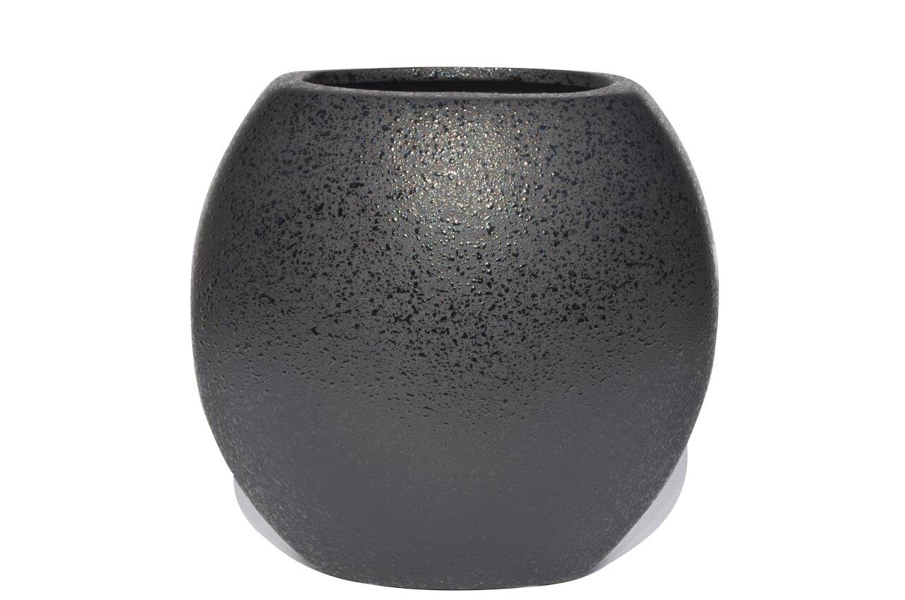 Vase STRUKTUR 16 cm schwarz matt