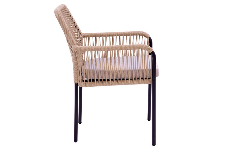Garden FLAIR Gartenstuhl OLAF I schwarz /Rope beige