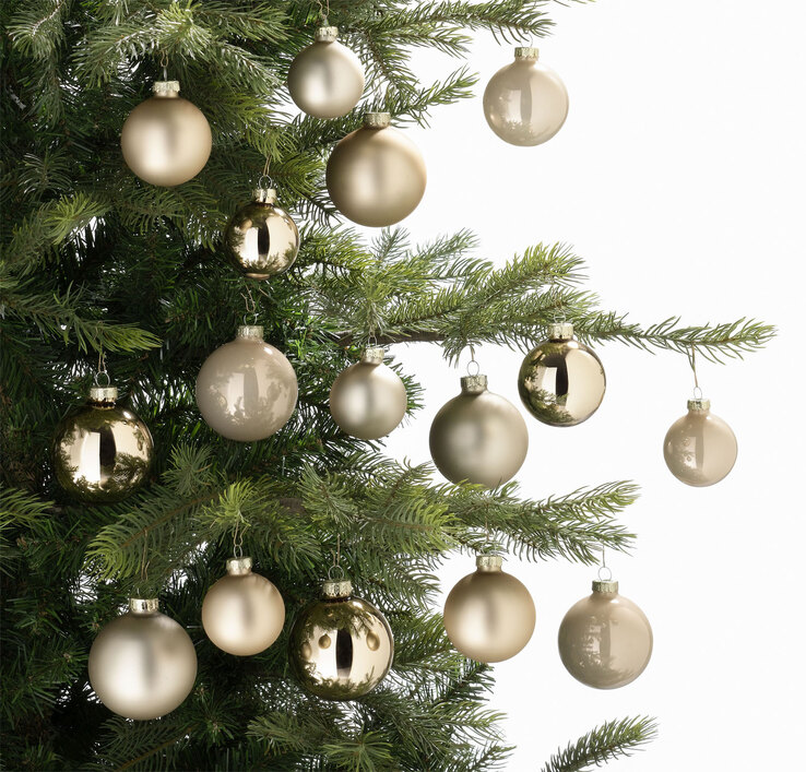 casaNOVA Weihnachtskugel 42-teilig champagner matt /glänzend /glitzernd und klar