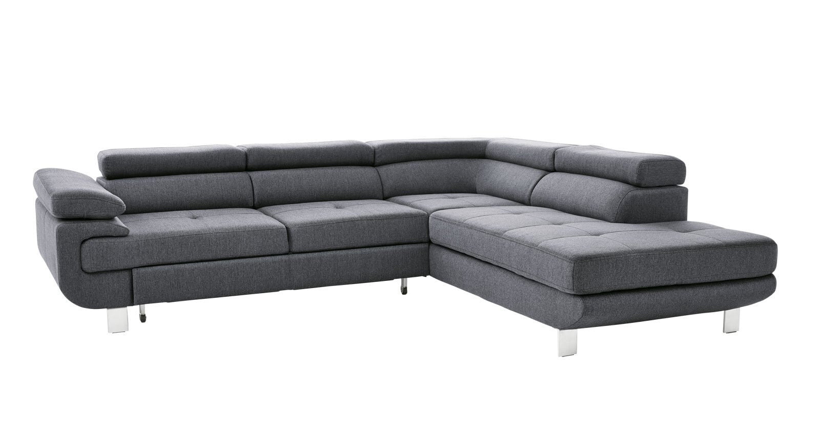 Ecksofa BACKSTREET Stoffbezug Anthrazit ca. 275 x 230 cm