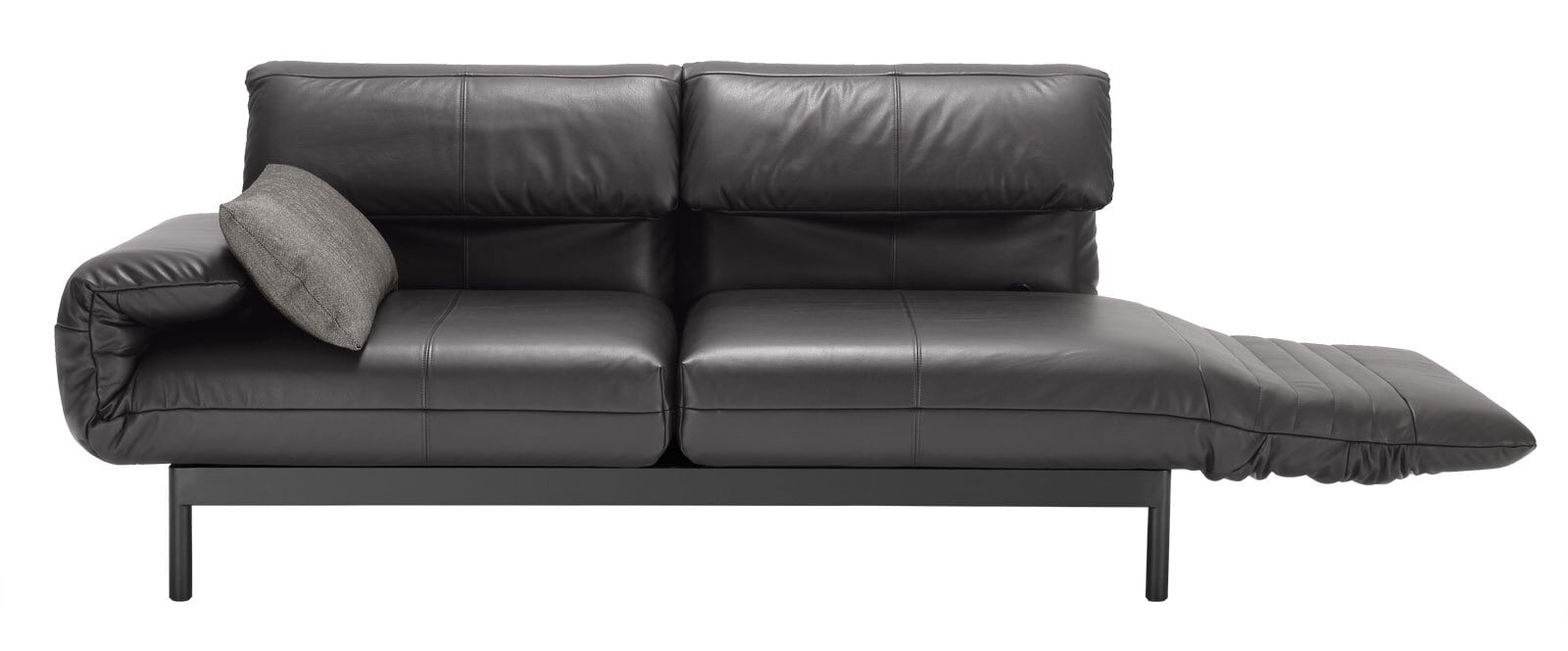 ROLF BENZ Ledersofa 3-Sitzer PLURA schwarz