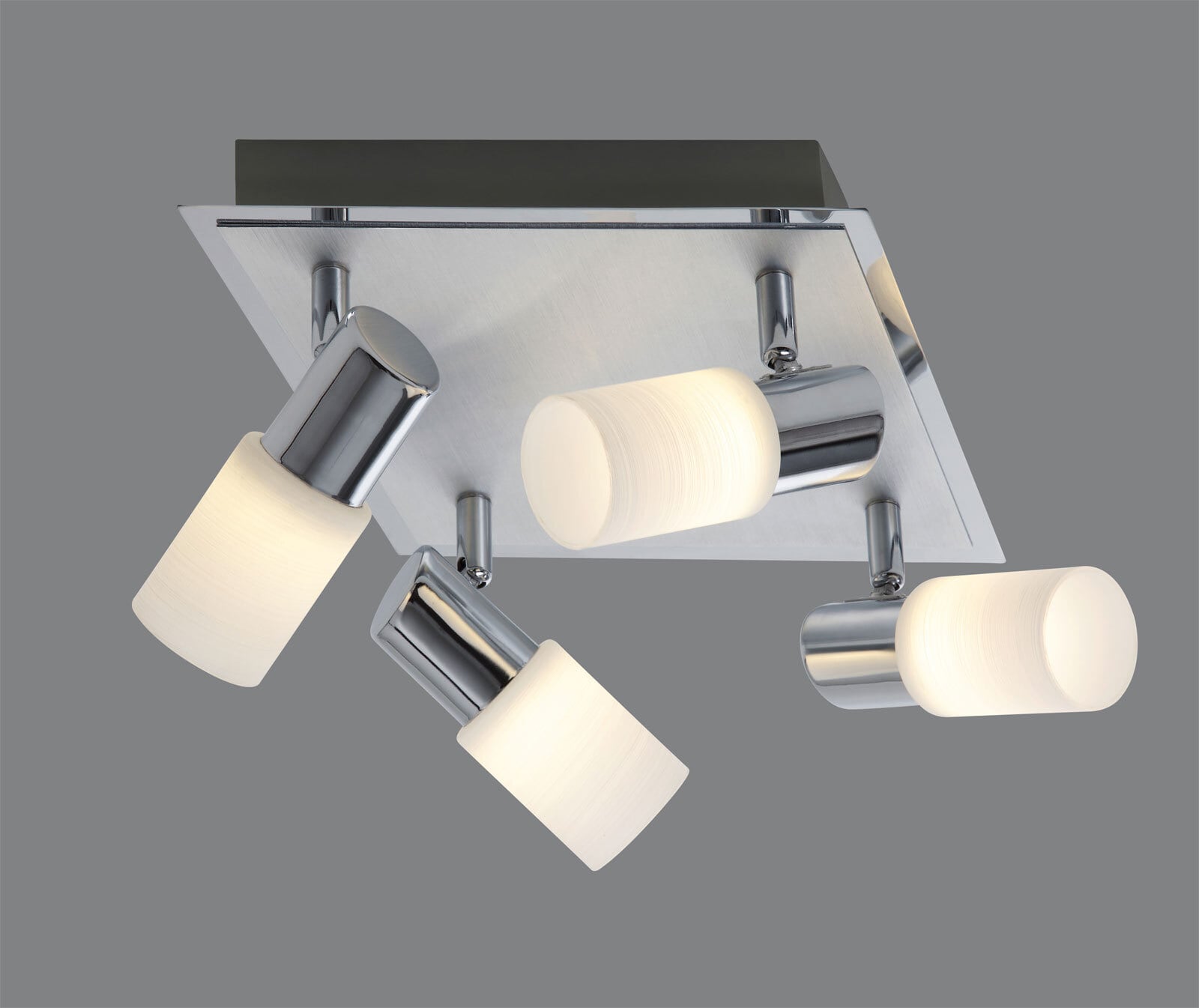 TRIO LED Deckenlampe mit 4 Spots CLAPTON 31 x 22 cm chromfarbig