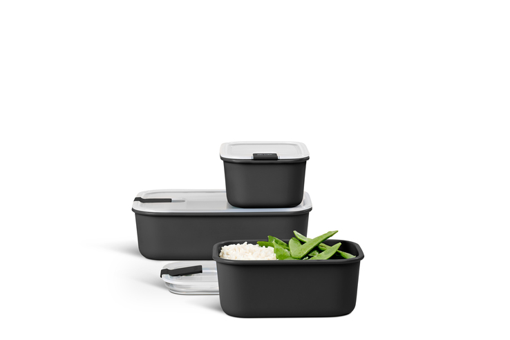 MEPAL Frischhaltedosen-Set EASYCLIP 3-teilig Nordic Black Kunststoff