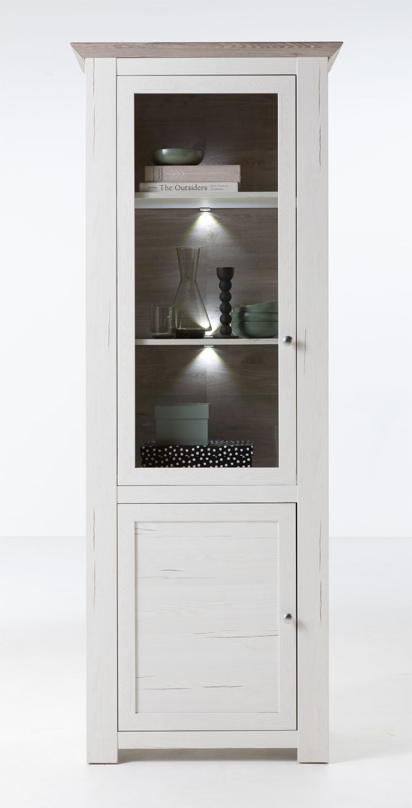 LIV'IN Vitrine MARBELLA 78 x 208 cm weiß/ braun