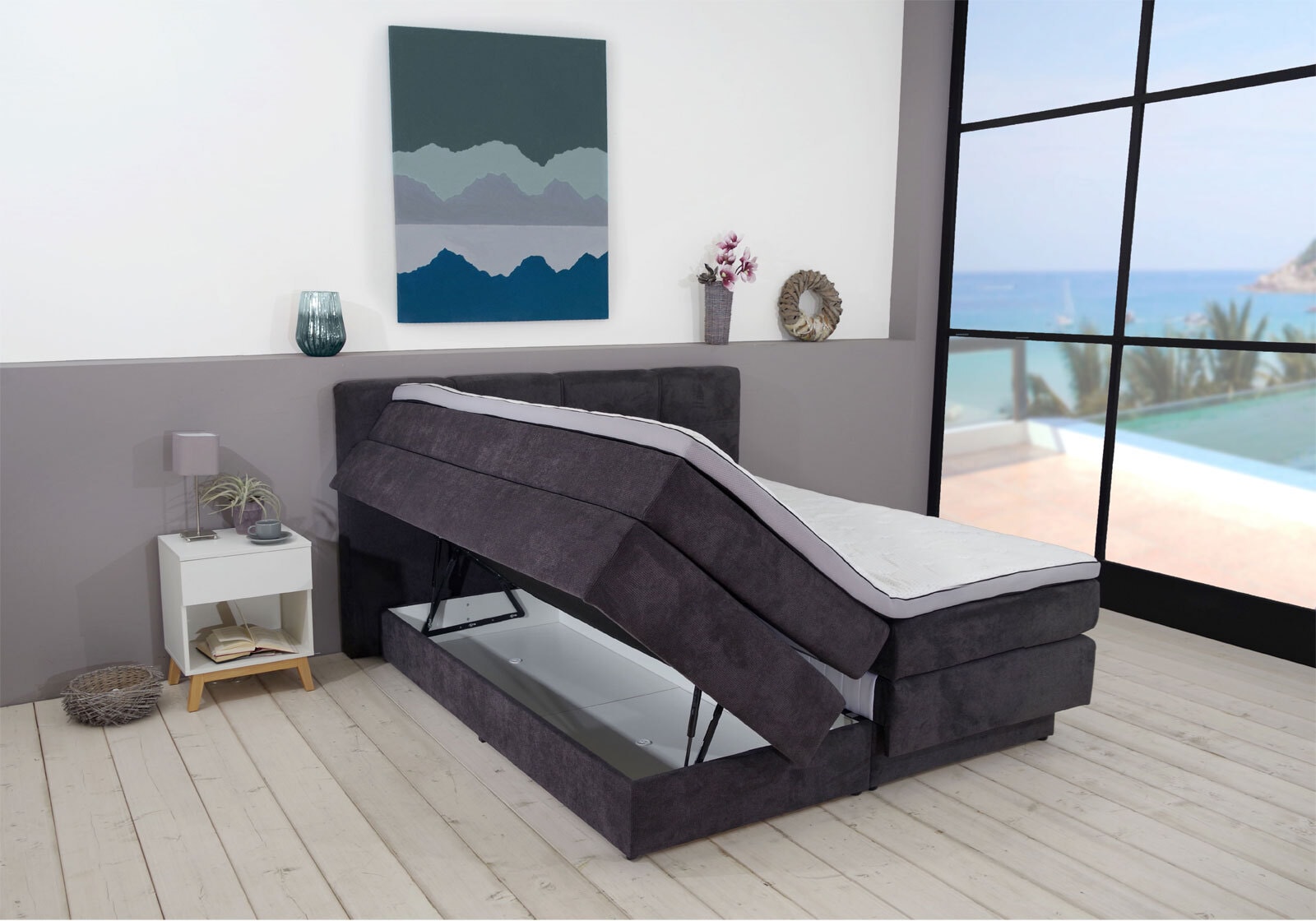 Boxspringbett PORTAGE 180 x 200 cm anthrazit