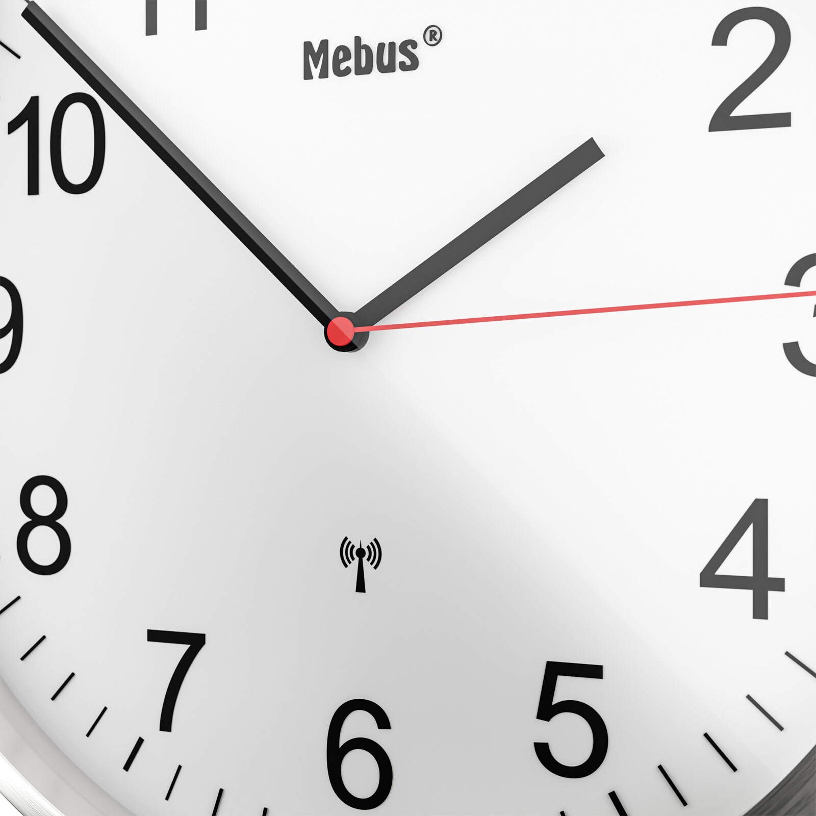 Mebus Funk-Wanduhr silberfarbig