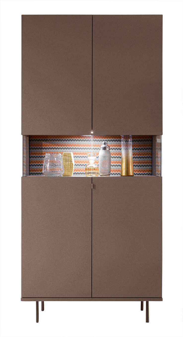 Vitrine SIENA 93 cm NB braun /Ethnomuster