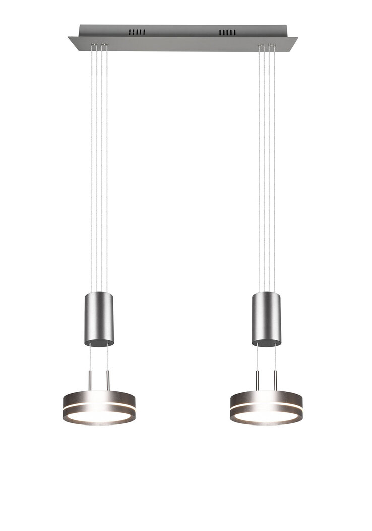 TRIO LED Balkenpendel FRANKLIN 2-flg nickelfarbig