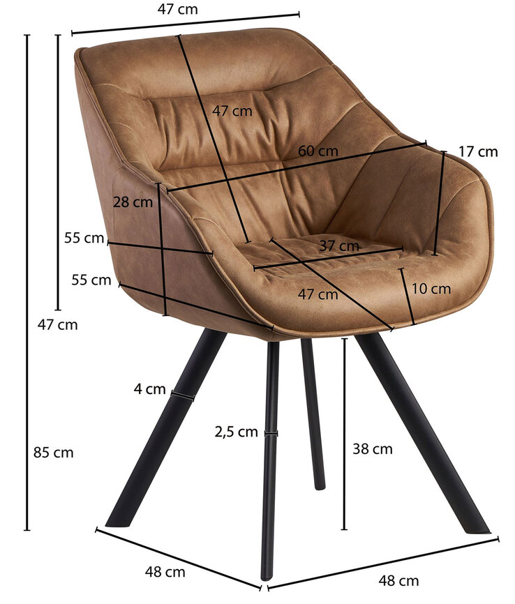 Esszimmerstuhl beige/ schwarz