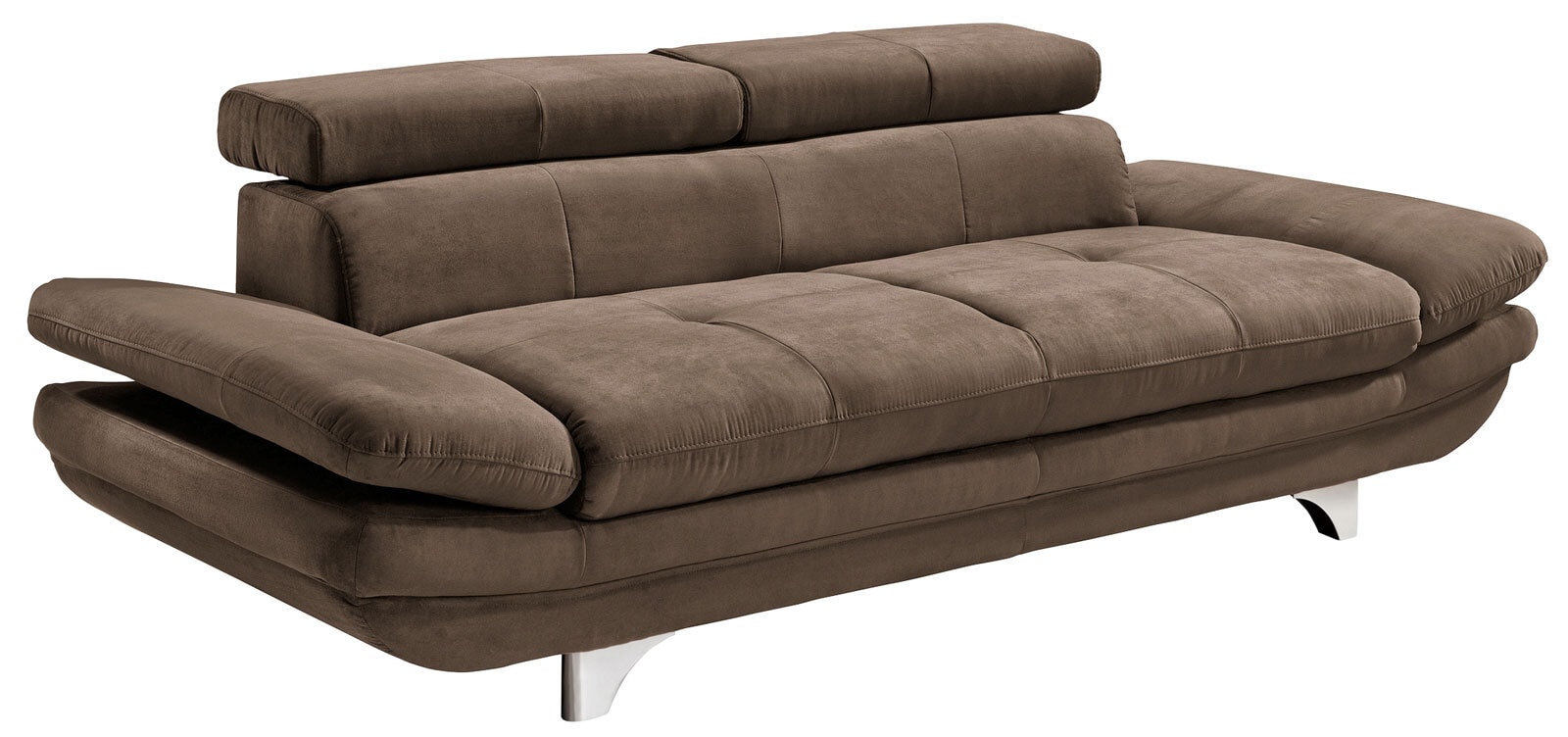Sofa 3-Sitzer COTTA 104 x 233 cm Stoffbezug braun