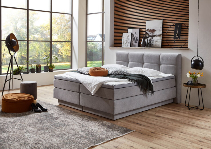 Boxspringbett PORTAGE 160 x 200 cm silber