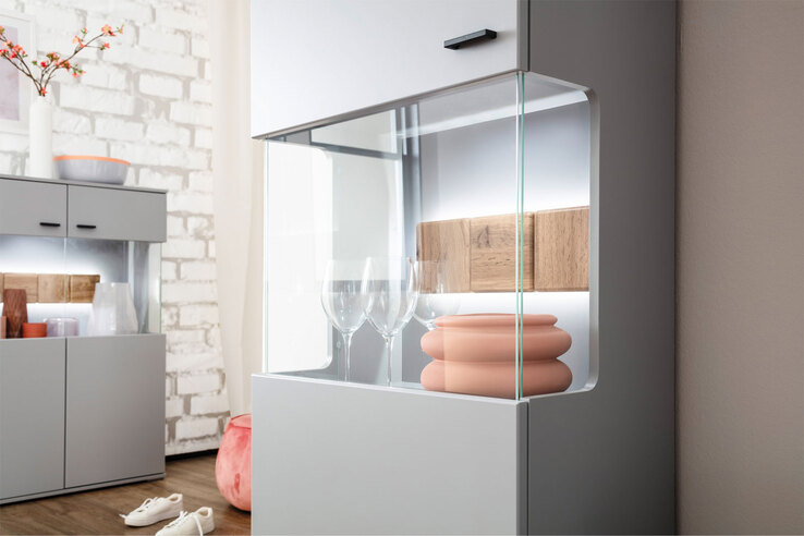 Vitrine TREY grau/ braun