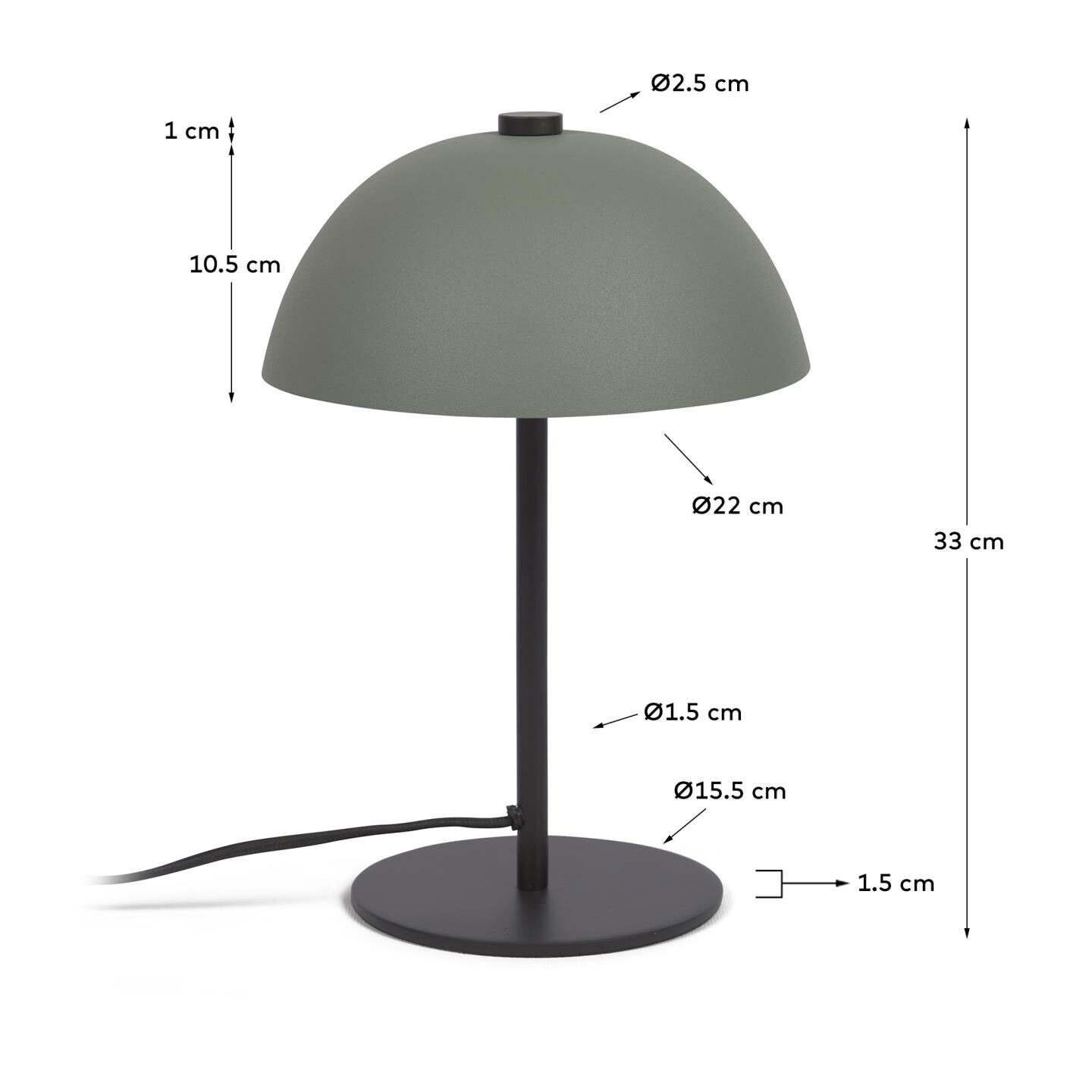 Kave Home Retrofit Tischlampe ALEYLA lightgreen