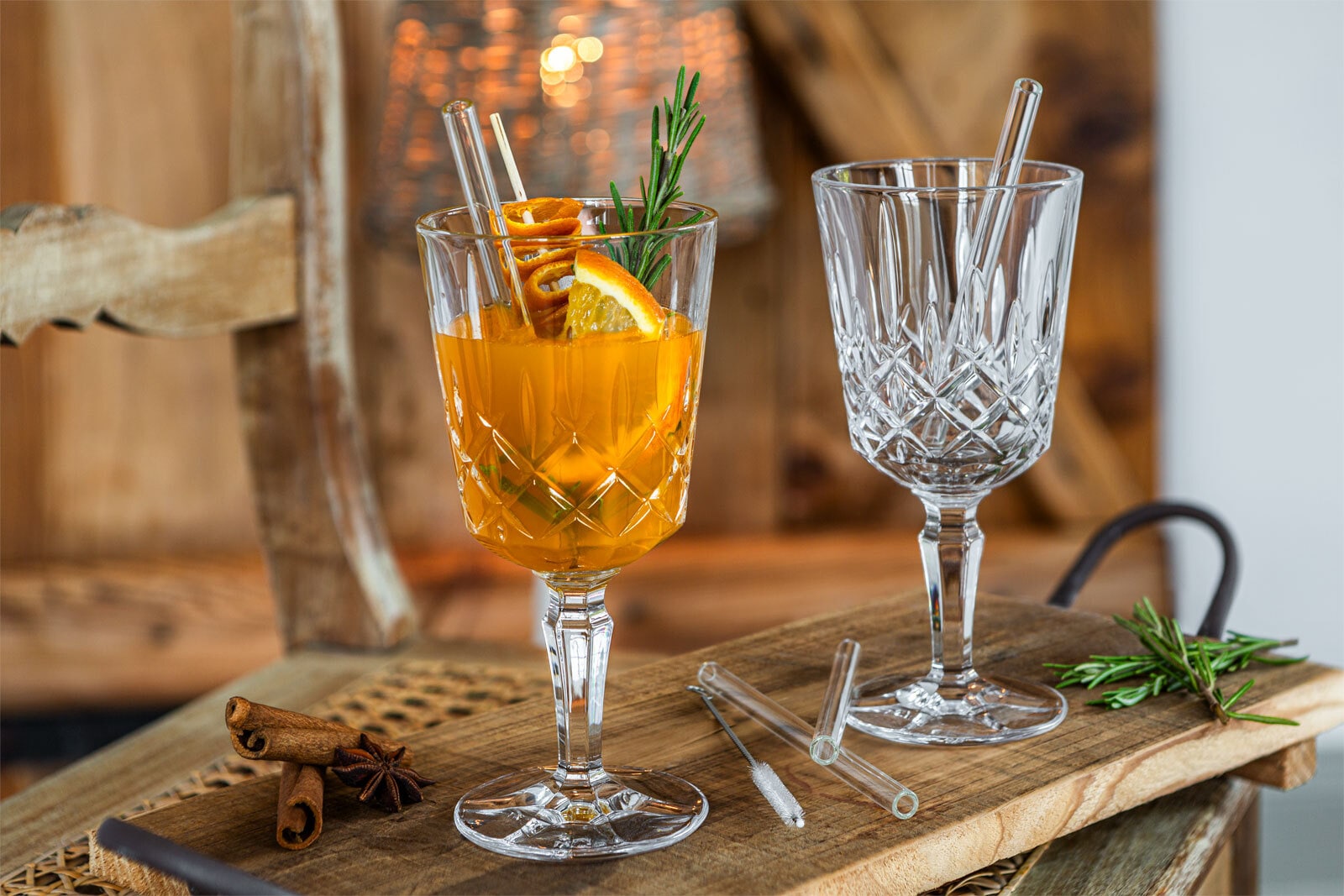 Nachtmann Cocktailglas mit Trinkhalm Set NOBLESSE 6-teilig - je 355 ml 