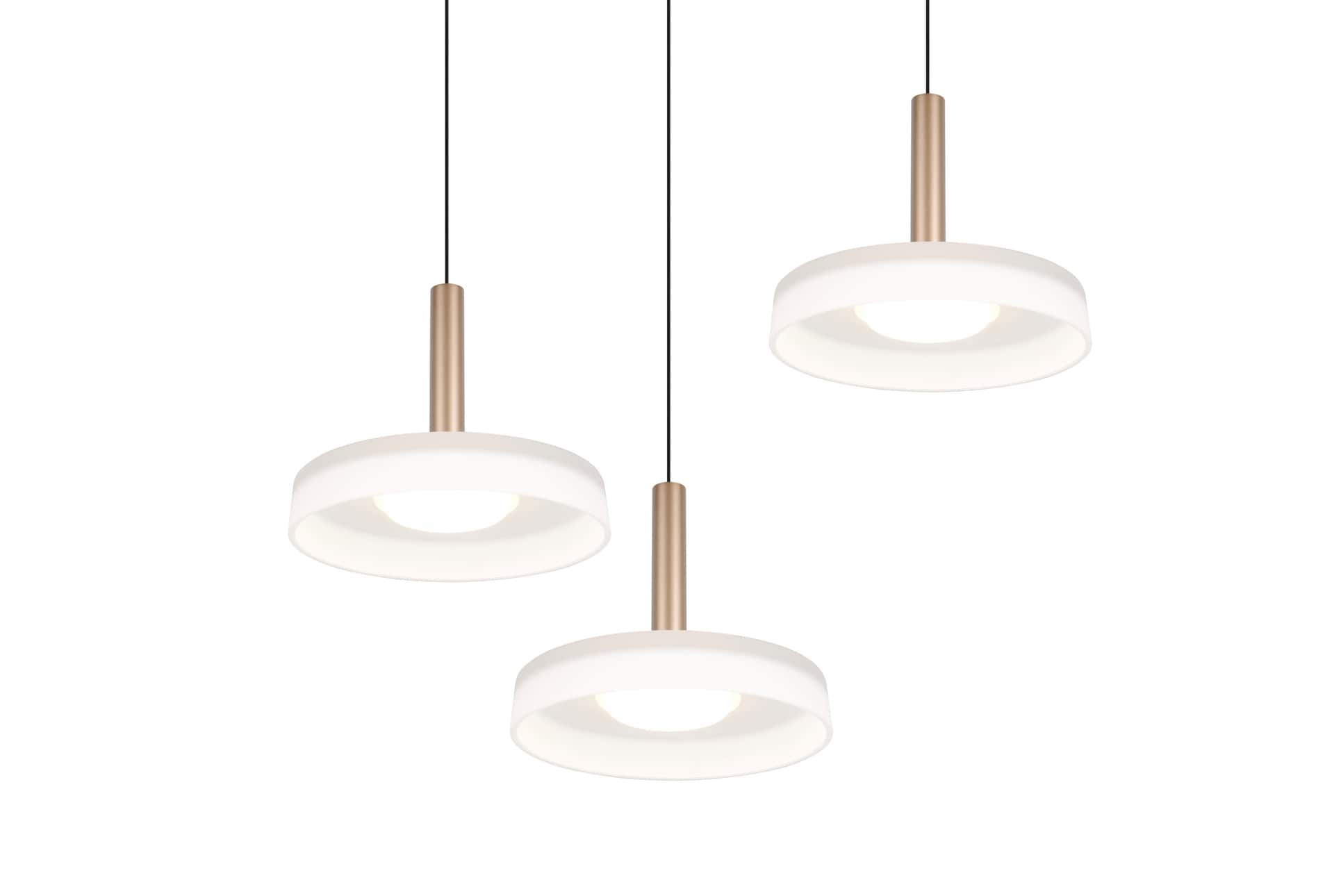 TRIO LED Pendelleuchte CELESTE 3-flg coffee /weiß