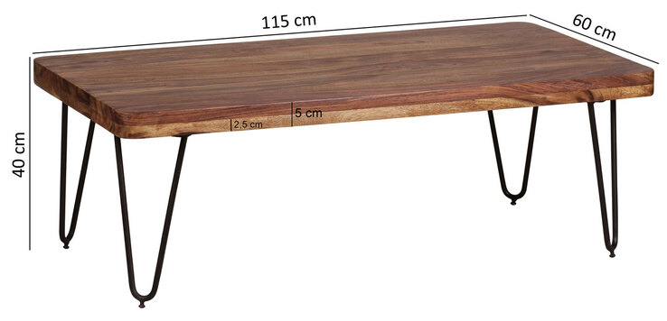 Couchtisch 115 x 60 cm braun