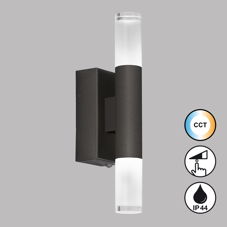 SCHÖNER WOHNEN-Kollektion LED Badlampe Wand TWICE 7 cm schwarz