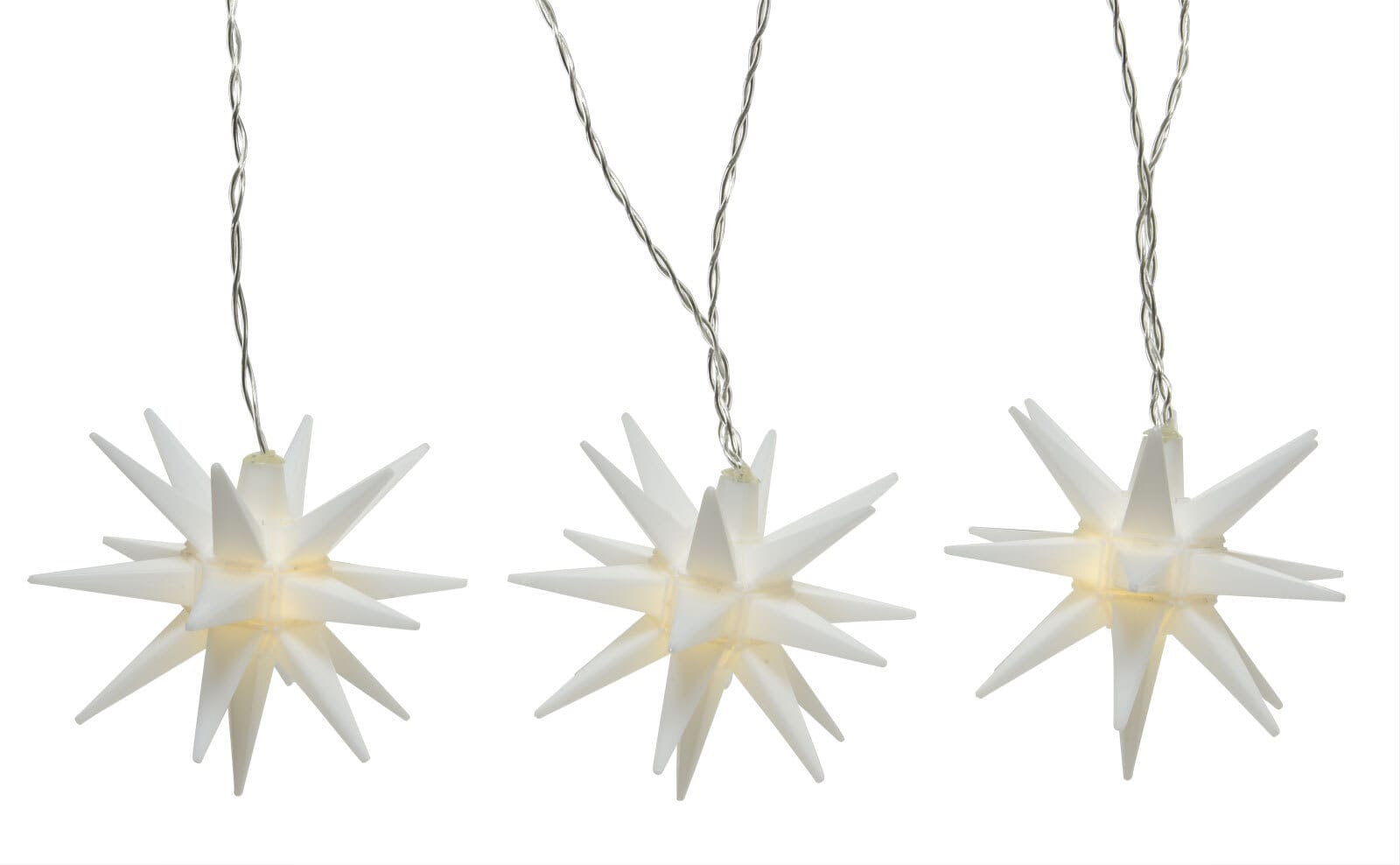 Außen LED Lichterkette MINI STAR 8 Weihnachtssterne weiß