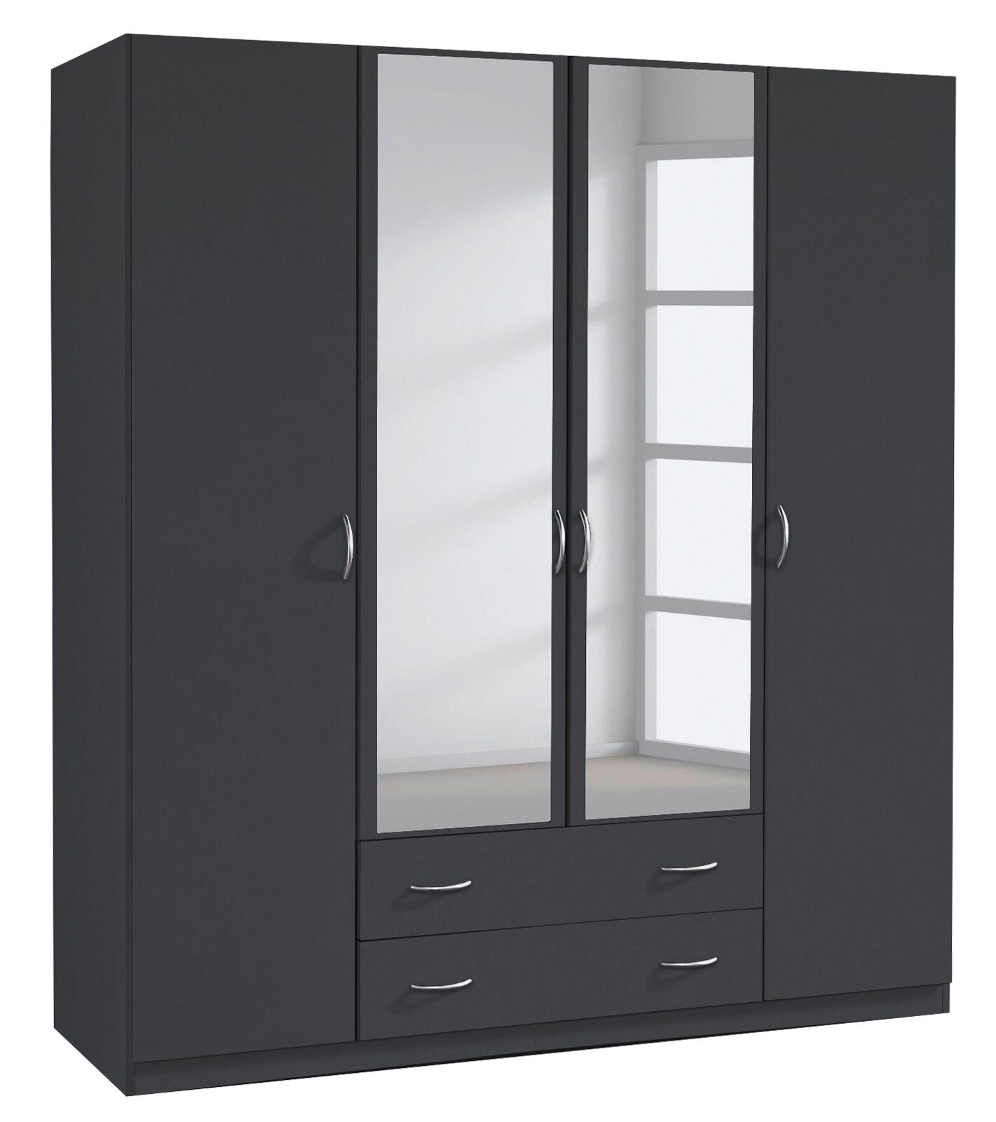 Kleiderschrank CASE 181 x 197 cm Grau metallic