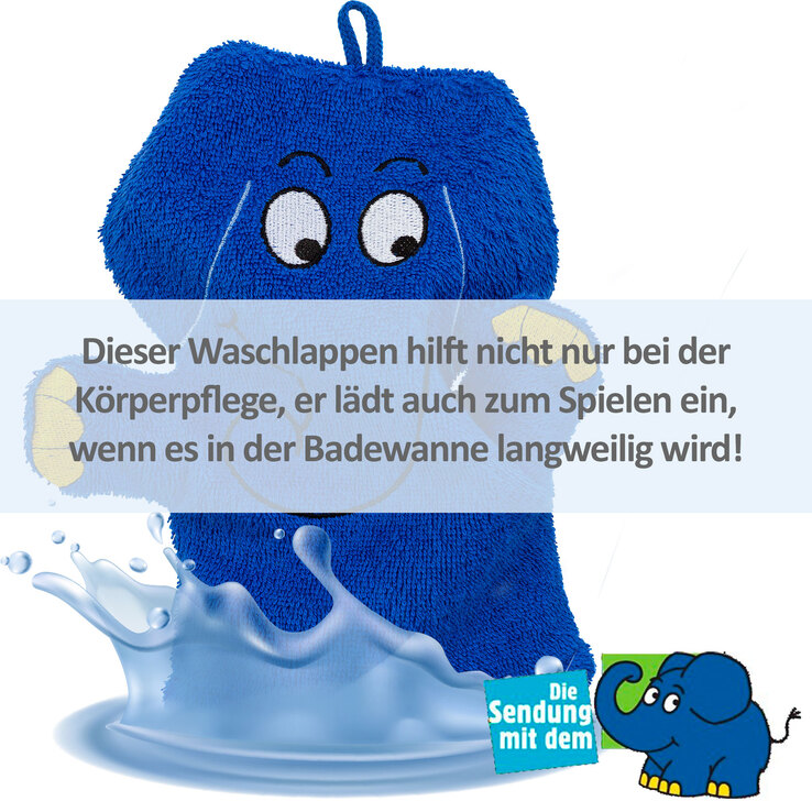 Smithy Waschhandschuh ELEFANT blau