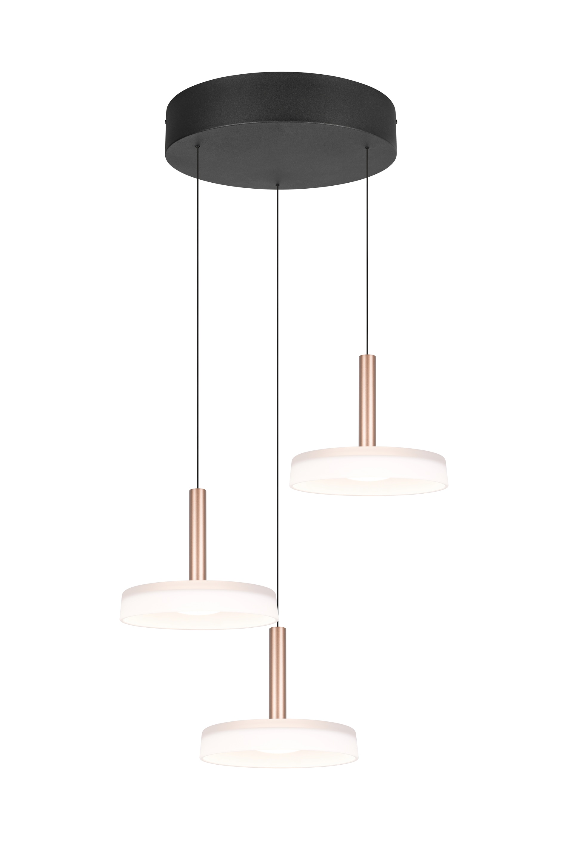 TRIO LED Pendelleuchte CELESTE 3-flg coffee /weiß