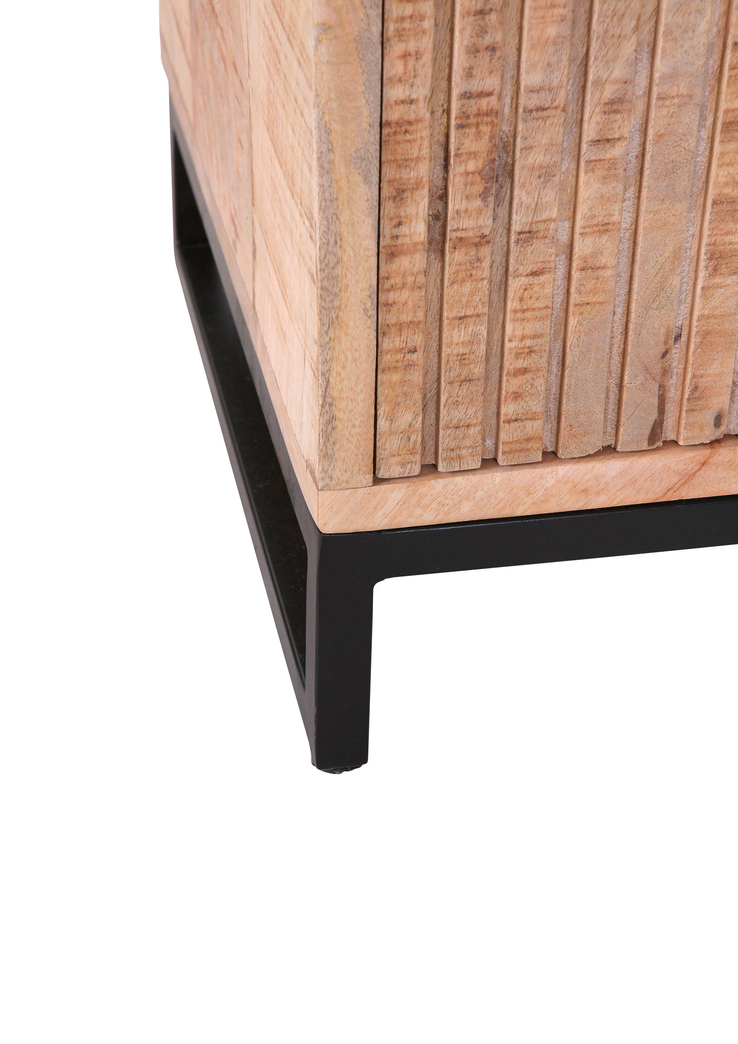 INTERhome Highboard NEMESIS 95 x 142 cm Mango massiv natur/Metallgestell schwarz