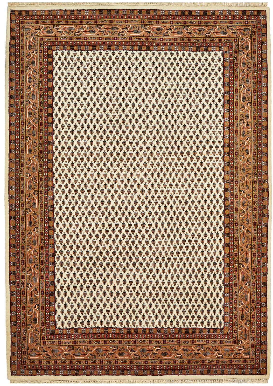 Schurwollteppich BIKANER MIR 80 x 300 cm beige