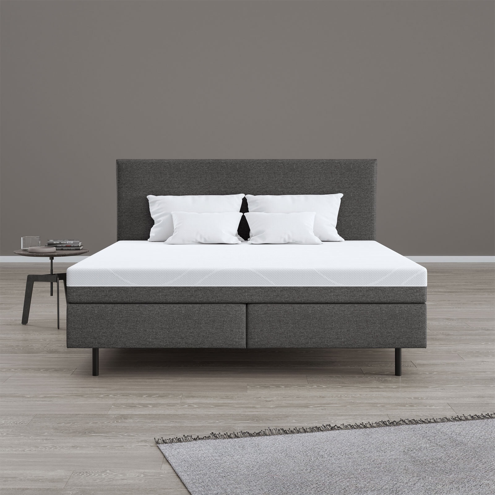 SCHLARAFFIA Boxspringbett MYNAP 180 x 200 cm Casual Taupe Silver