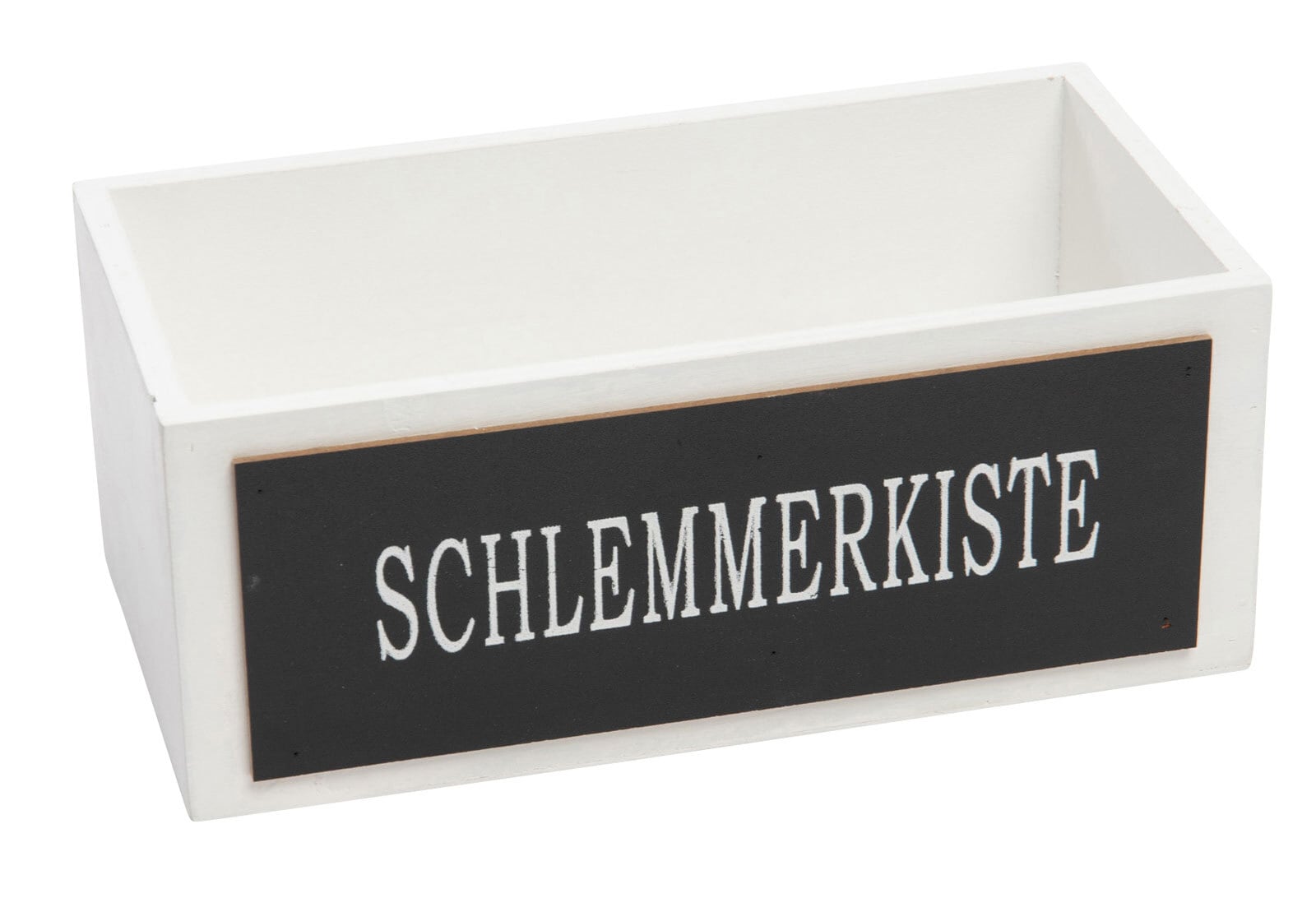 Deko Holzkiste SCHLEMMERKISTE 25 x 13 cm weiß