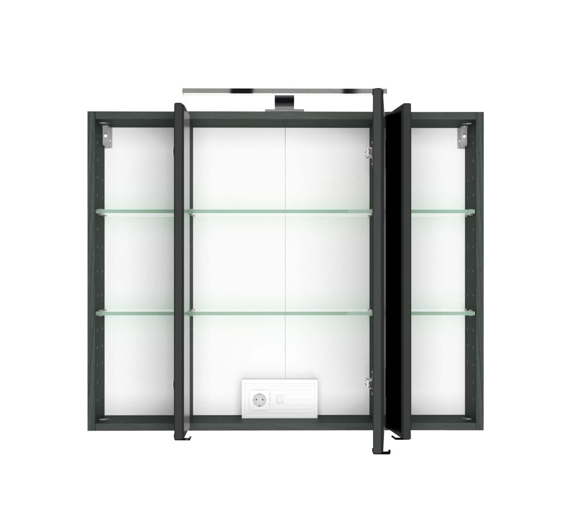 Spiegelschrank BAABE 80 x 66 cm Graphit matt