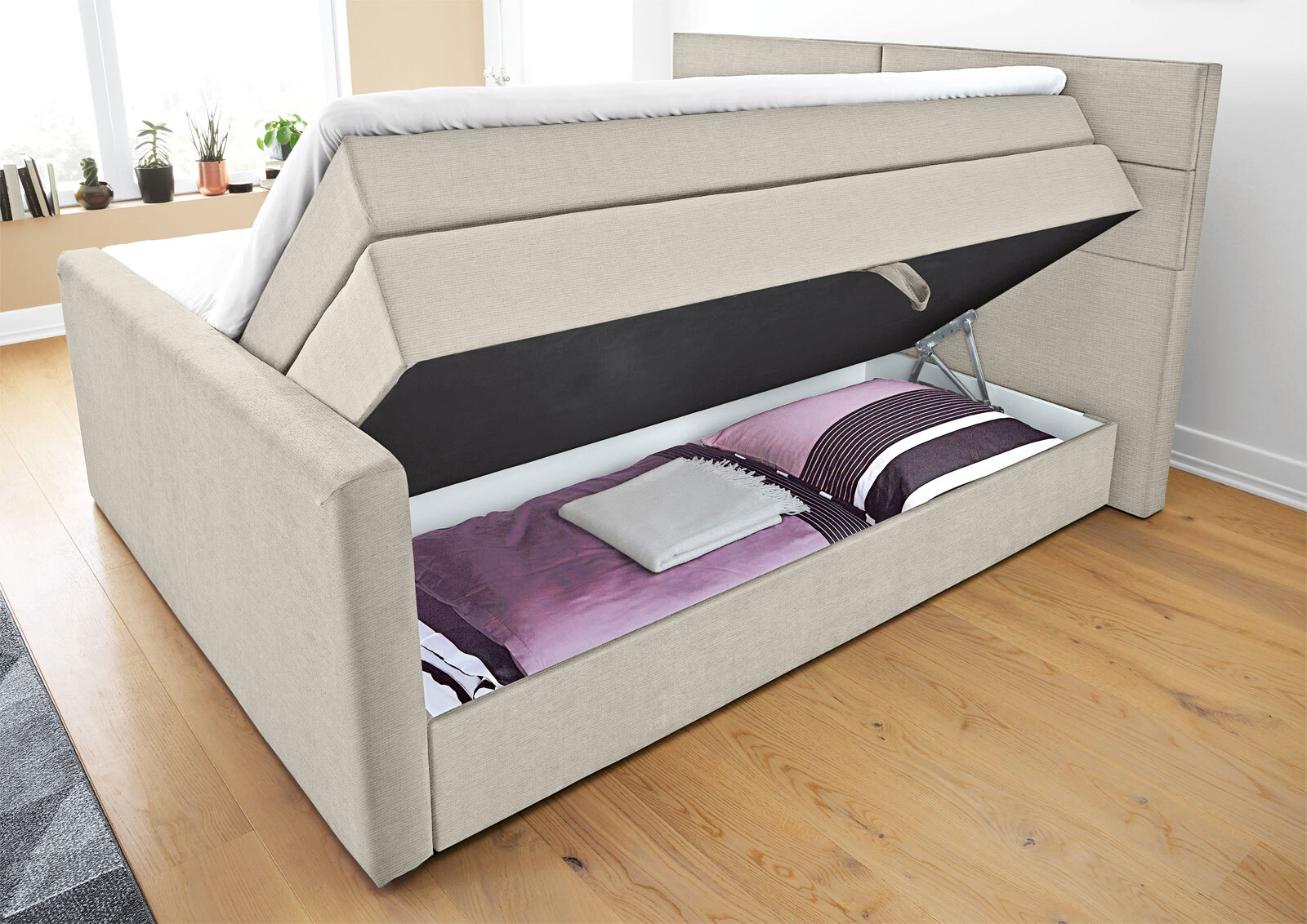 Ole Gunderson Boxspringbett FENTISSIMO SPACE 180 x 200 cm beige