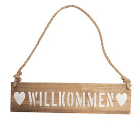 Wanddeko Schild WILLKOMMEN 40 cm Holz