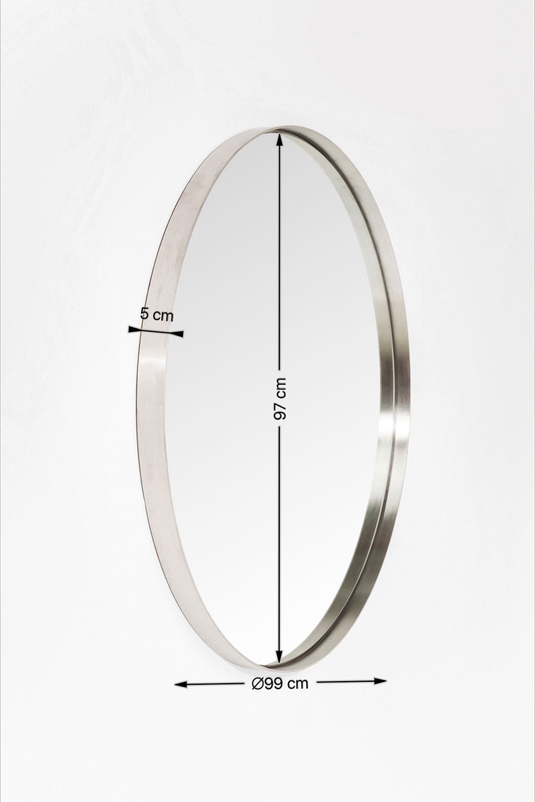 KARE DESIGN Spiegel rund CURVE ROUND STAINLESS silberfarbig