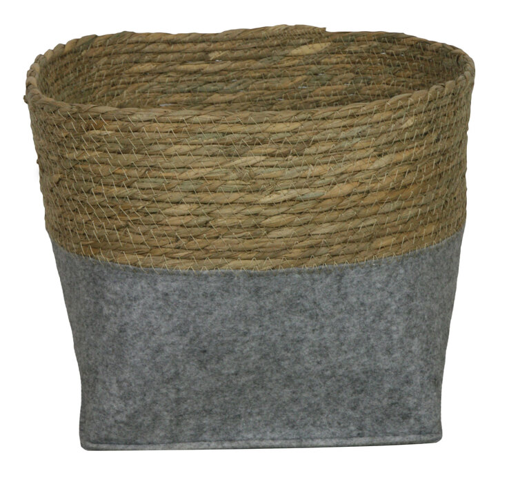 Aufbewahrungskorb Seegras 28 cm grau /braun