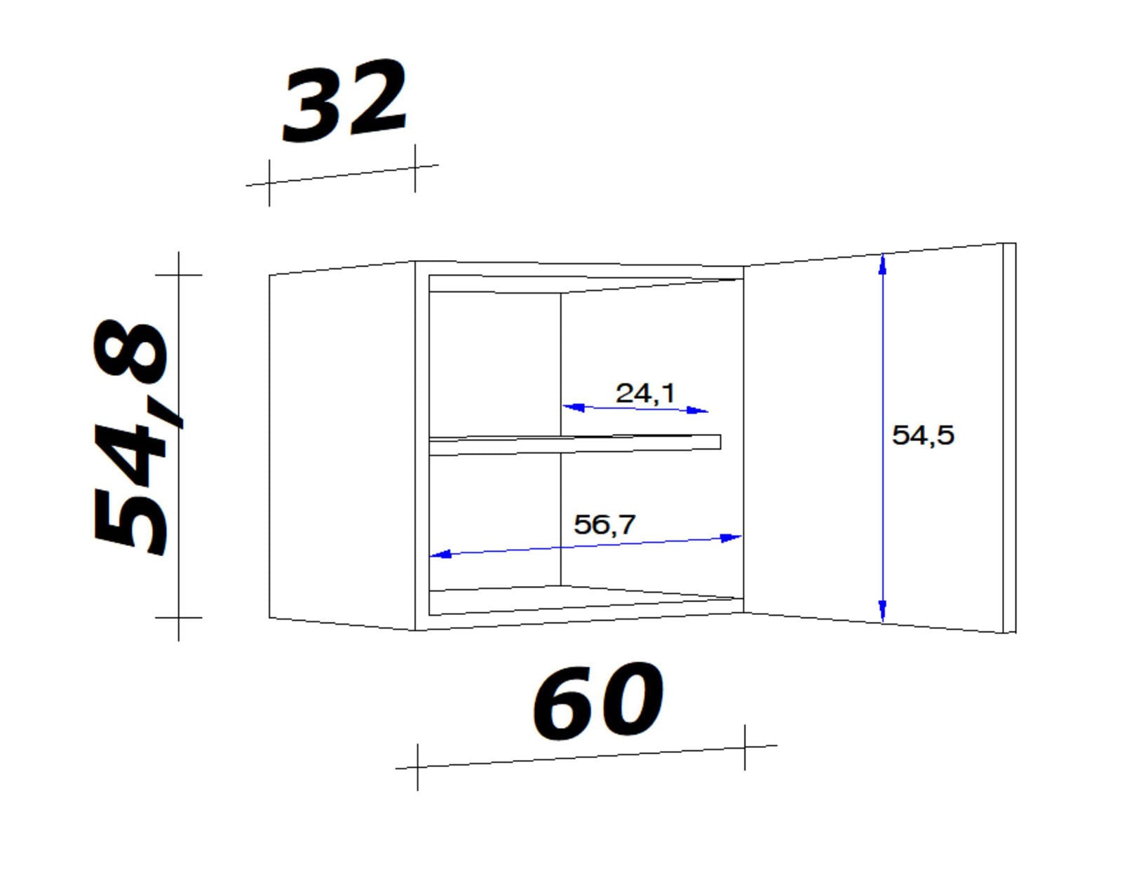 Hängeschrank LUKE Sonoma Eiche /weiß 60 cm 